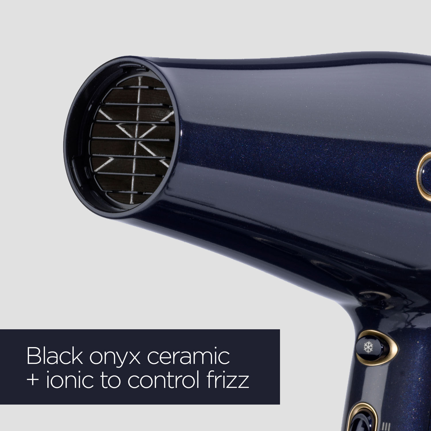 Black onyx ceramic + ionic to control frizz